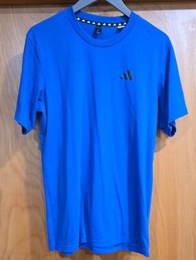 adidas Royal Blue Short-Sleeve Athletic Tee with Small Logo